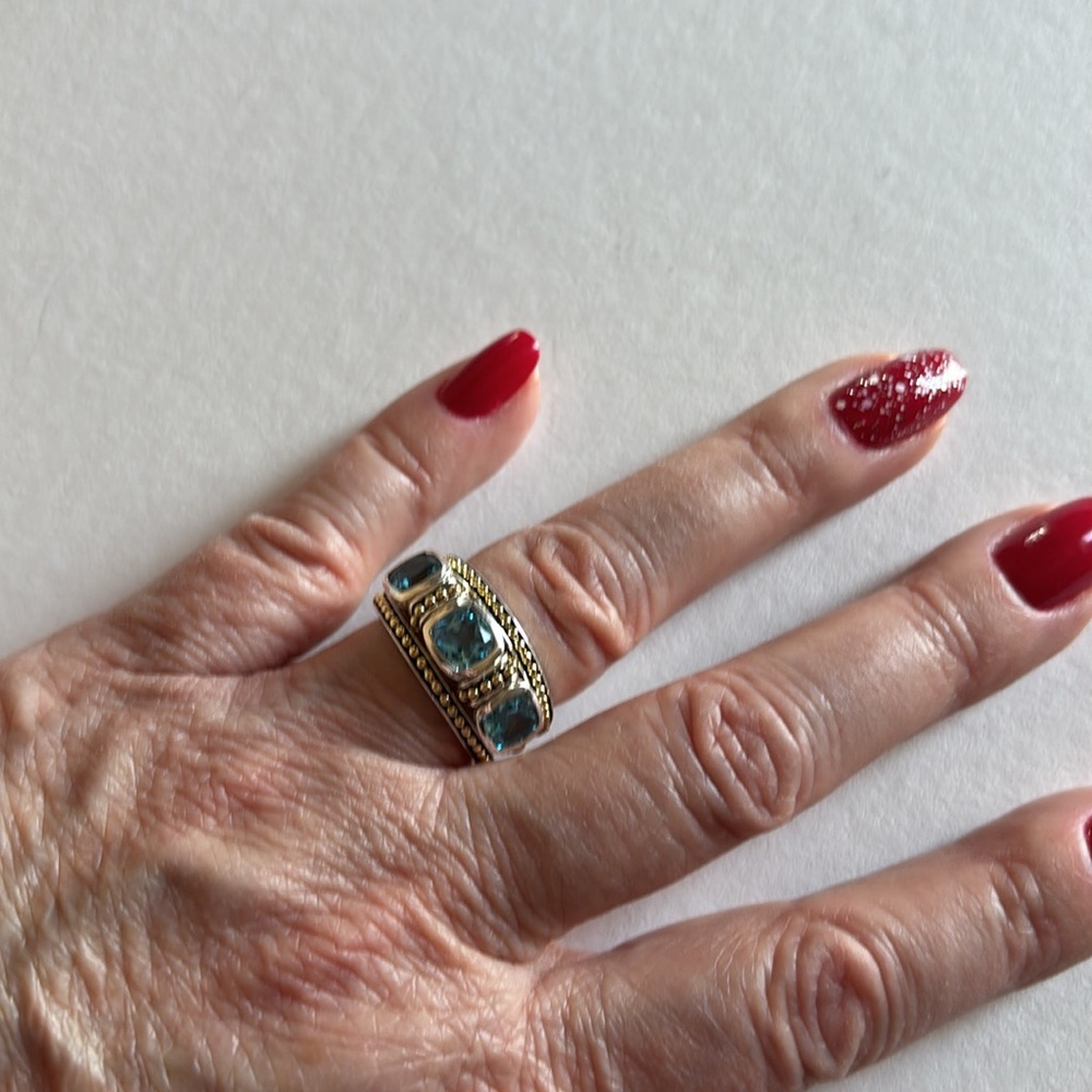 LAGOS RITTENHOUSE Swiss Blue Topaz Stacking Rings - Picture 10 of 11